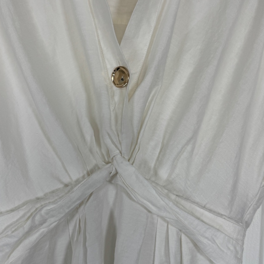 Sandro White Sigrid Twist Front Mini Shirt Dress Size 34 FR US 2 - Picture 5 of 9